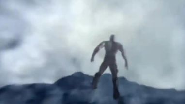 Blurred Kratos falling meme template