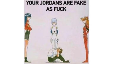 Blurred Fake Jordans meme template