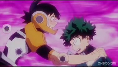 Blurred Sero shaking Izuku meme template