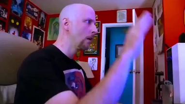 Blurred Doug Walker Pointing at Computer meme template