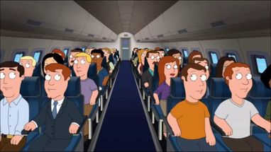 Blurred People in plane in panic meme template