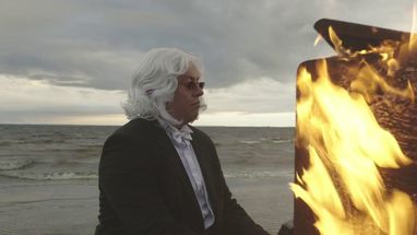 Blurred burning piano animated meme template