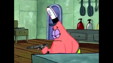 Blurred patrick thats a gun meme template
