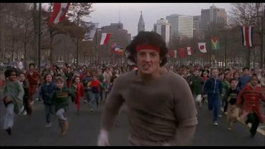 Blurred Rocky run meme template