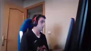 Blurred Streamer smashing keyboard meme template