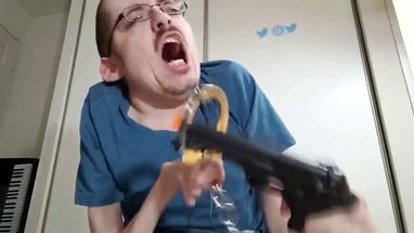 Blurred Ricky Berwick gunsecks meme template
