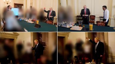 Blurred Boris Johnson Party meme template