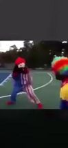 Blurred clown fight meme template