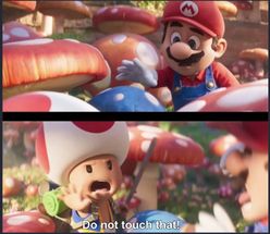 Blurred Toad Do Not Touch That meme template