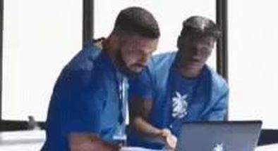 Blurred Drake with laptop meme template