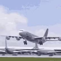 Blurred bouncing airplane meme template