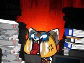 Blurred Angry typing agretsuko meme template