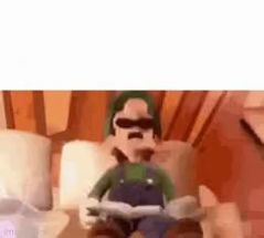 Blurred Luigi Sleeping white bar meme template