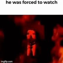 Blurred he was forced to watch X meme template