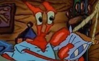 Blurred Sleepy Mr Krabs meme template