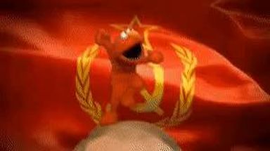 Blurred Soviet Elmo meme template