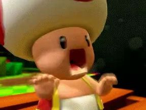 Blurred panic toad meme template