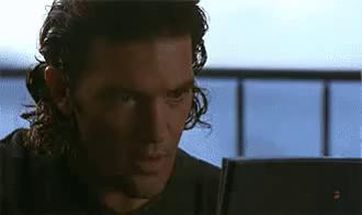 Blurred Antonio Banderas Laptop meme template