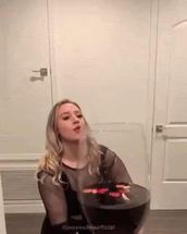 Blurred Woman drinking wine meme template