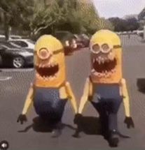 Blurred scary minions meme template