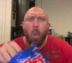 Blurred Guy eating ruffles meme template