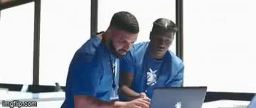 Blurred Drake computer gif meme template