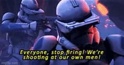 Blurred Everyone stop firing were shooting at our own men gif meme template