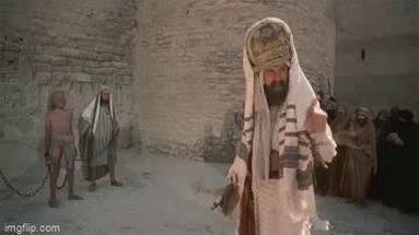 Blurred Monty Python stoning meme template