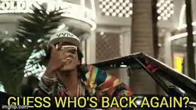 Blurred Guess whos back again meme template