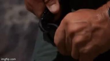 Blurred Commando gear up meme template