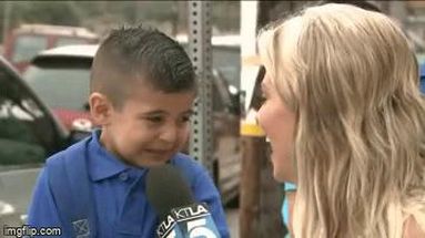 Blurred crying kid interview meme template