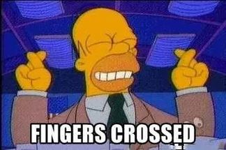 Simpsons Fingers Crossed meme