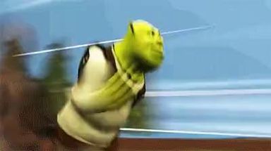 Blurred shrek on his way too meme template