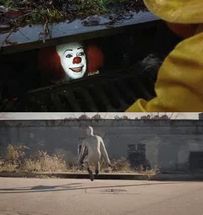 Blurred Penywise in sewer and Watchmen meme template