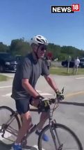 Blurred Joe Biden Bicycle meme template