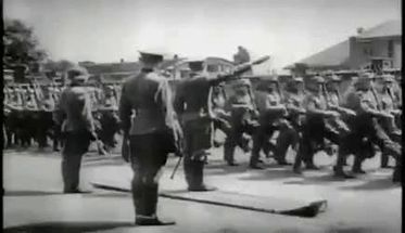 Blurred Nazis Marching Heil Salute Hitler Third Reich meme template