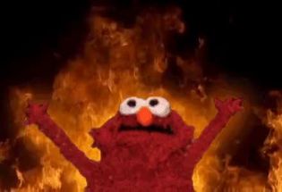 Blurred Elmo burn meme template