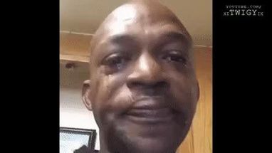 Blurred Black man crying meme template