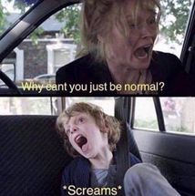 Why Cant You Just Be Normal meme