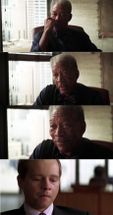 Blurred Morgan Freeman Good Luck meme template