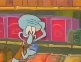 Blurred Squidward canned bread meme template