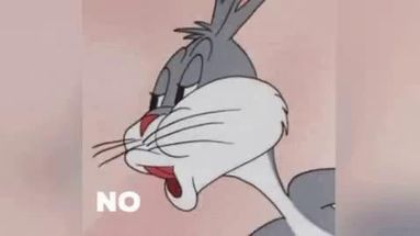 Blurred bugs bunny says no meme template