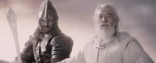 Blurred Gandalf at Helms Deep meme template