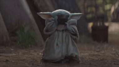 Blurred Baby Yoda Sips Coffee meme template