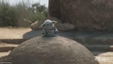 Blurred Baby Yoda Falls Asleep meme template