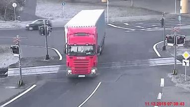 Blurred Train truck crossing meme template