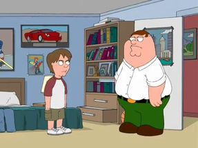 Blurred peter griffin beats up kyle meme template