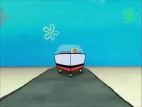Blurred Spongebob driving recklessly meme template