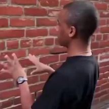 Blurred man talks to brick wall meme template