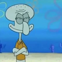 Blurred squidward gets smashed meme template